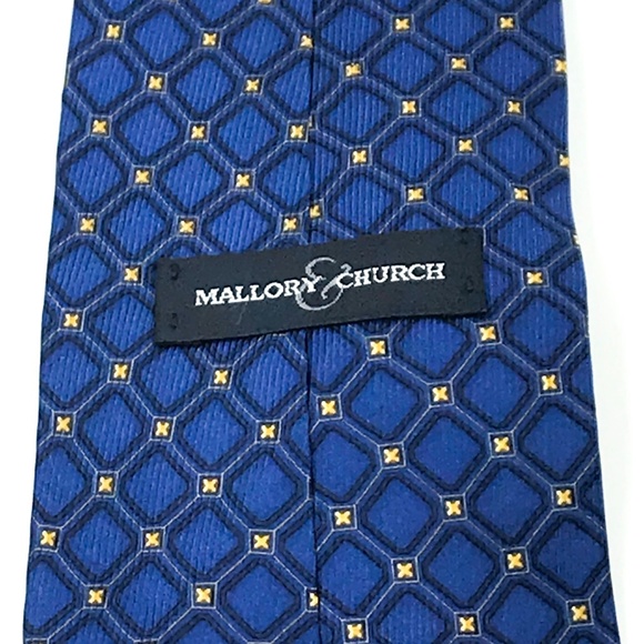 Mallory & Church Blue Check Silk Necktie - Picture 5 of 6